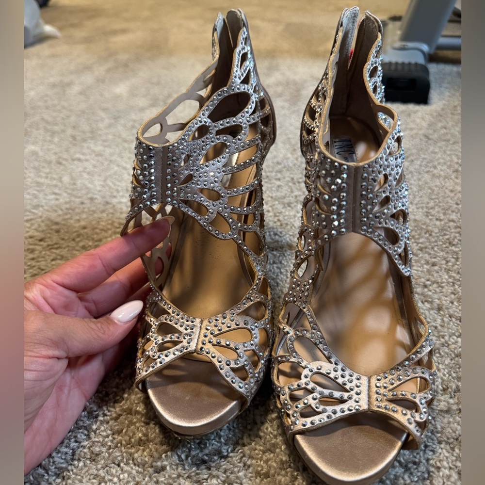 Elegant Rhinestone Embellished Heels
